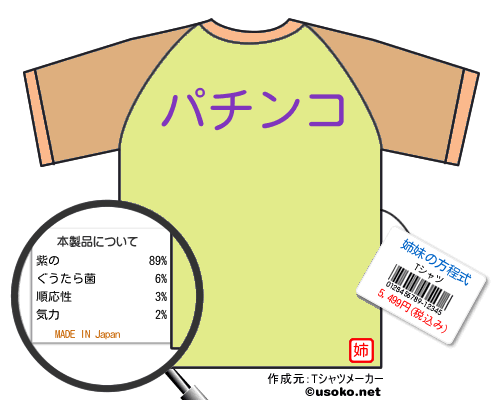 姉妹の方程式のＴシャツメーカー結果