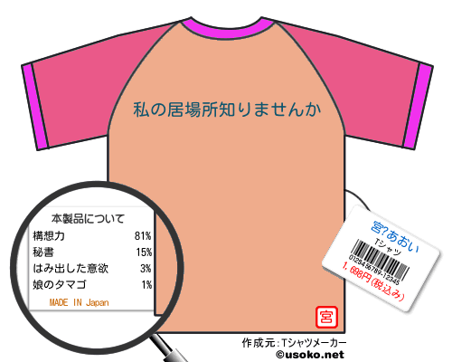 宮?あおいのＴシャツメーカー結果