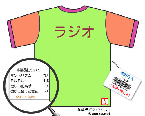 寺岡呼人のＴシャツメーカー結果