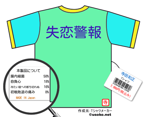 寺田和正のＴシャツメーカー結果