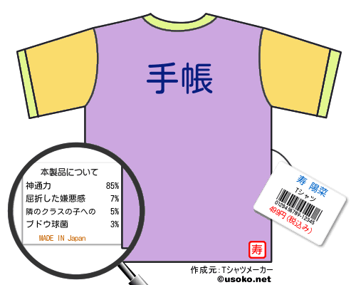 寿 陽菜のＴシャツメーカー結果