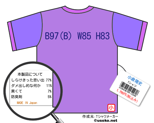 小倉隆史のＴシャツメーカー結果