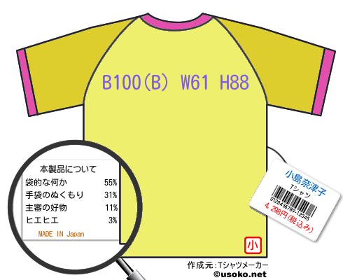 小島奈津子のＴシャツメーカー結果