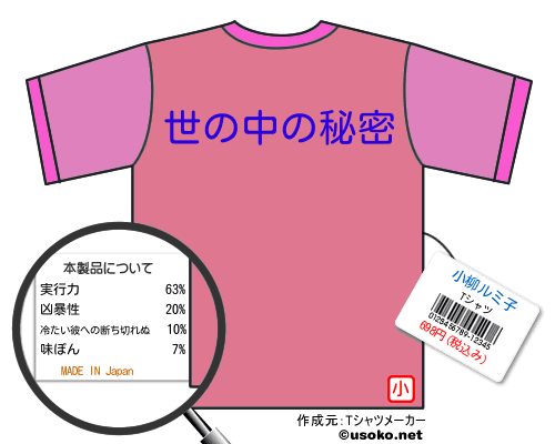 小柳ルミ子のＴシャツメーカー結果