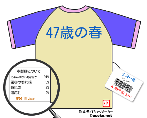 小沢一敬のＴシャツメーカー結果