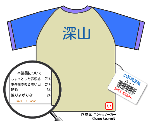 小西真奈美のＴシャツメーカー結果