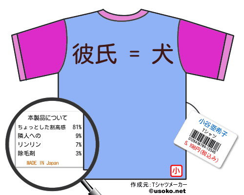 小谷亜希子のＴシャツメーカー結果