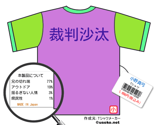 小野真弓のＴシャツメーカー結果