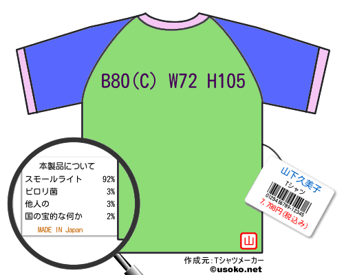 山下久美子のＴシャツメーカー結果