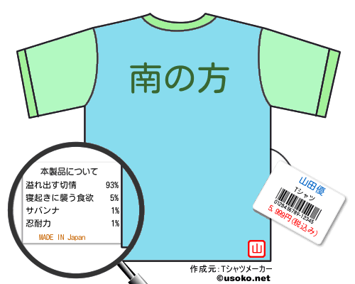 山田優のＴシャツメーカー結果