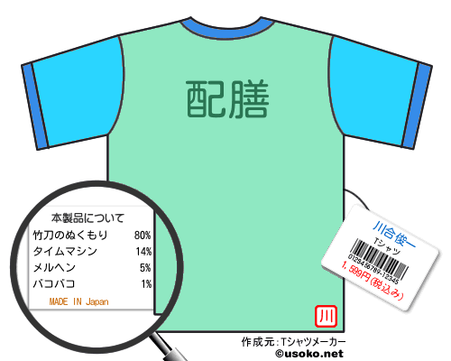 川合俊一のＴシャツメーカー結果