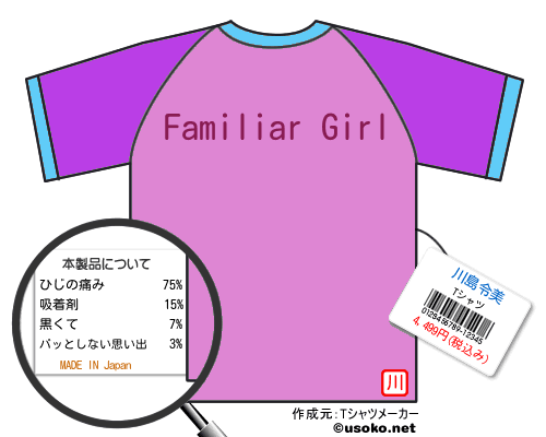 川島令美のＴシャツメーカー結果