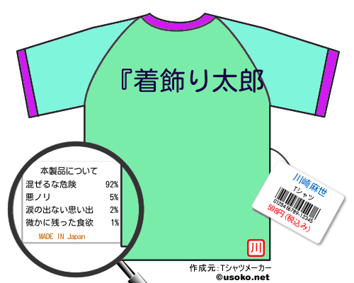川崎麻世のＴシャツメーカー結果