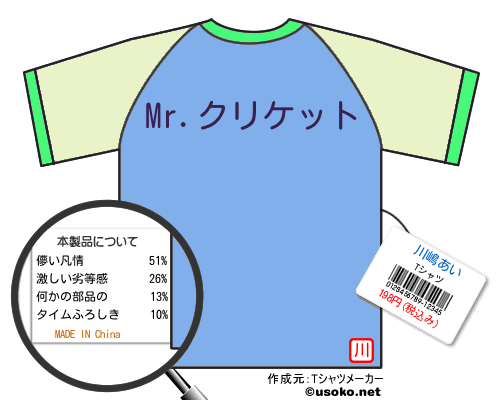 川嶋あいのＴシャツメーカー結果