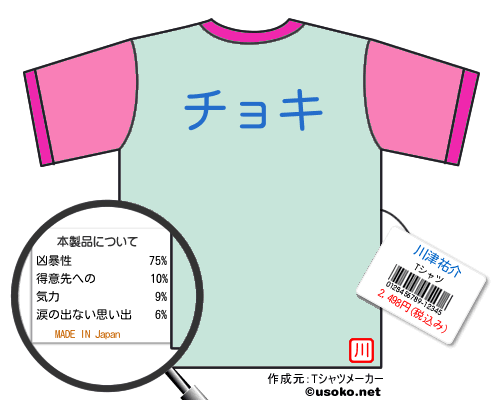 川津祐介のＴシャツメーカー結果