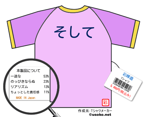 彩輝直のＴシャツメーカー結果