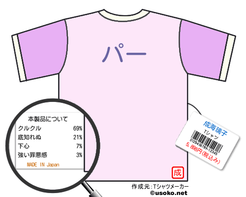 成海璃子のＴシャツメーカー結果