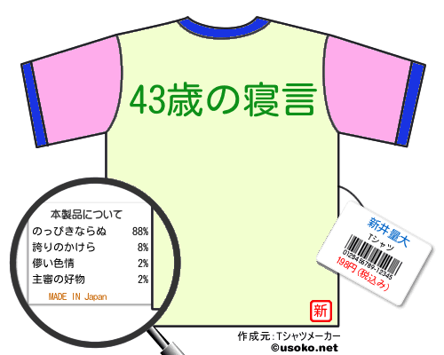 新井量大のＴシャツメーカー結果