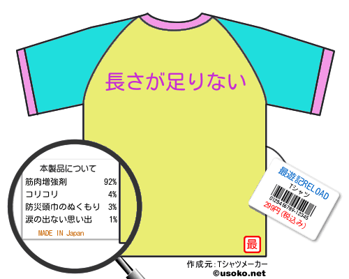 最遊記RELOADのＴシャツメーカー結果