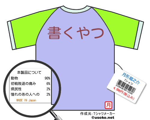 月形龍之介のＴシャツメーカー結果