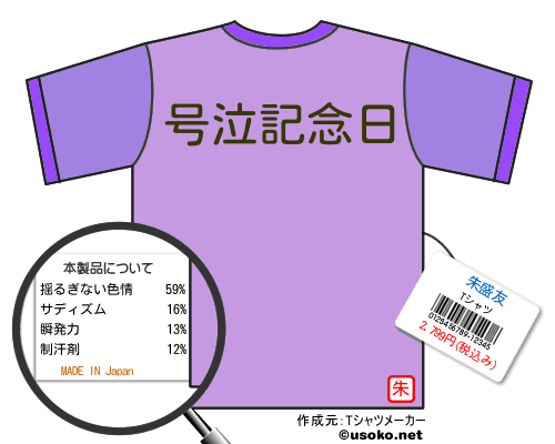 朱盛友のＴシャツメーカー結果