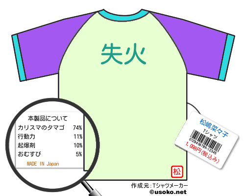 松嶋菜々子のＴシャツメーカー結果
