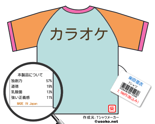 柴田亜衣のＴシャツメーカー結果