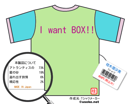 桂木亜沙美のＴシャツメーカー結果