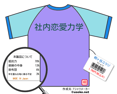 桐ヶ谷ユウジtシャツ