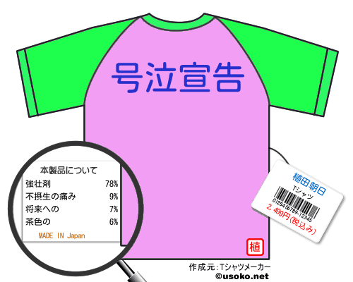 植田朝日のＴシャツメーカー結果