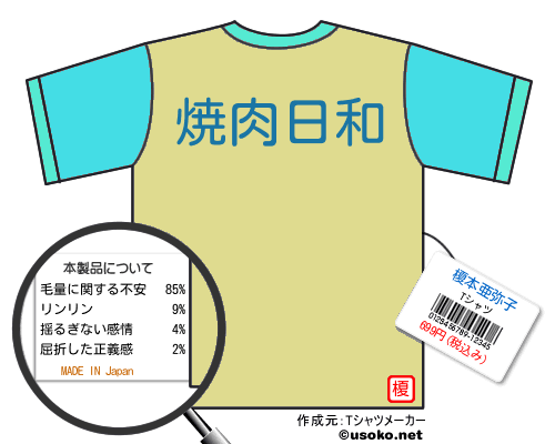 榎本亜弥子のＴシャツメーカー結果