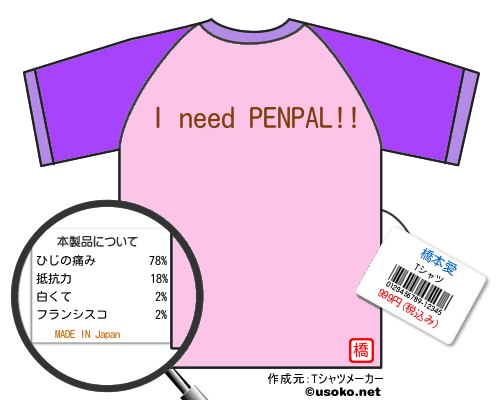 橋本愛のＴシャツメーカー結果