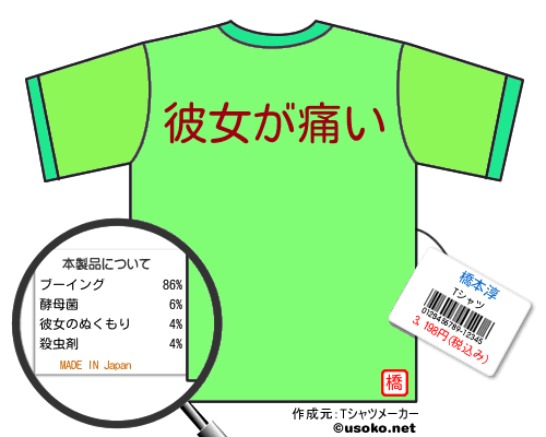 橋本淳のＴシャツメーカー結果