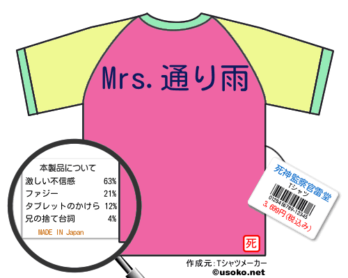 死神監察官雷堂のＴシャツメーカー結果