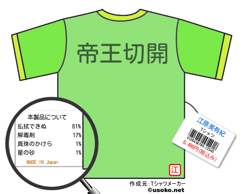 江原美有紀のＴシャツメーカー結果