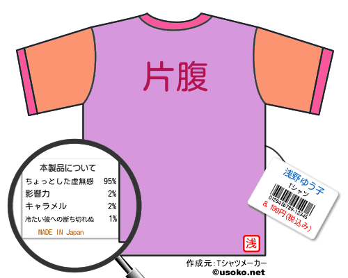 浅野ゆう子のＴシャツメーカー結果