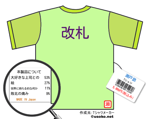 瀬戸昴のＴシャツメーカー結果