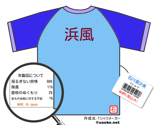 石川亜沙美のＴシャツメーカー結果