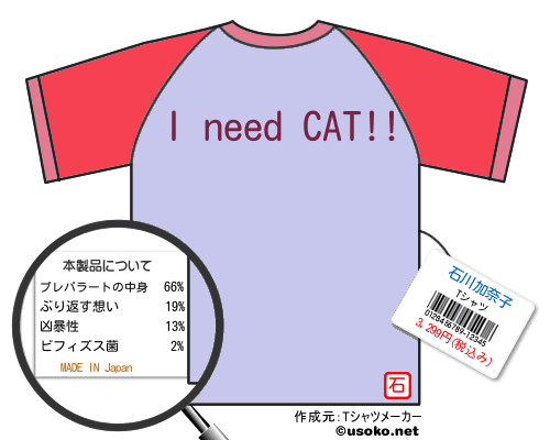 石川加奈子のＴシャツメーカー結果
