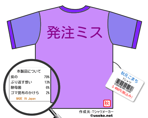 秋元こまちのＴシャツメーカー結果