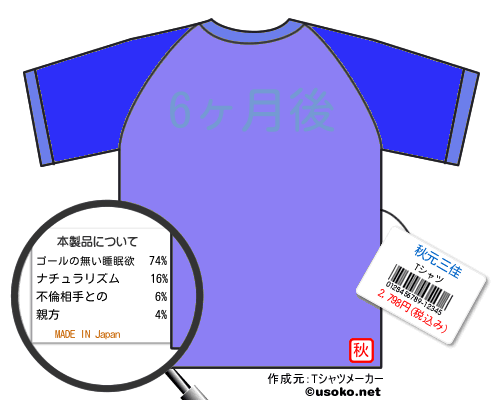 秋元三佳のＴシャツメーカー結果