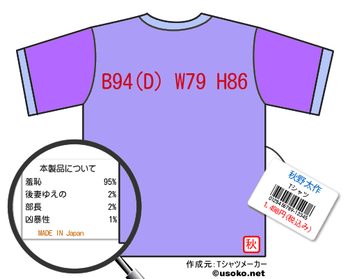 秋野太作のＴシャツメーカー結果