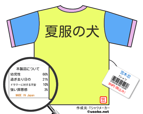 笠木忍のＴシャツメーカー結果