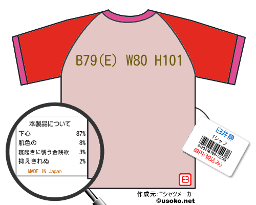 臼井静のＴシャツメーカー結果
