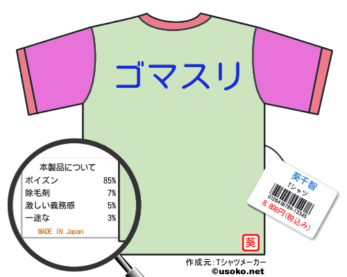 葵千智のＴシャツメーカー結果
