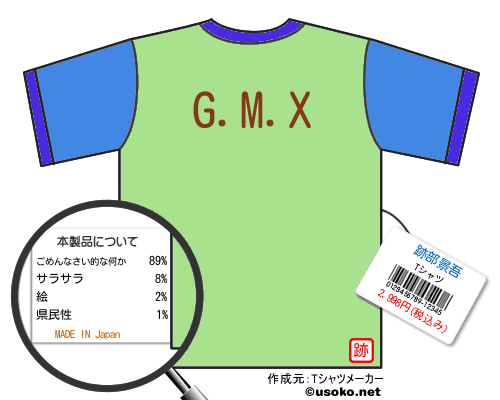 跡部景吾のＴシャツメーカー結果