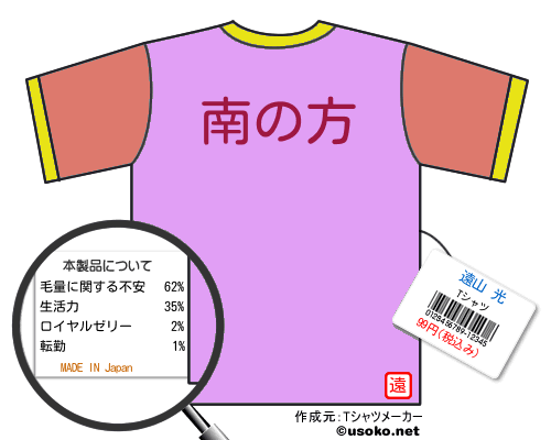 遠山 光のＴシャツメーカー結果