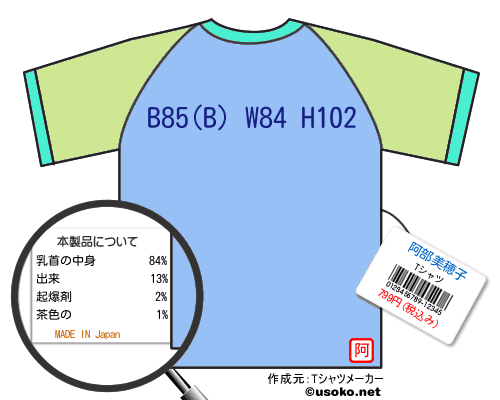 阿部美穂子のＴシャツメーカー結果