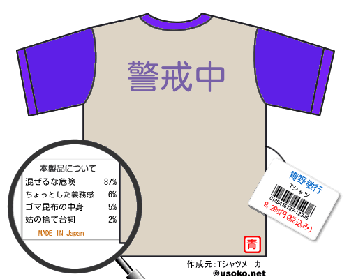 青野敏行のＴシャツメーカー結果