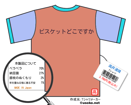 高井達雄のＴシャツメーカー結果
